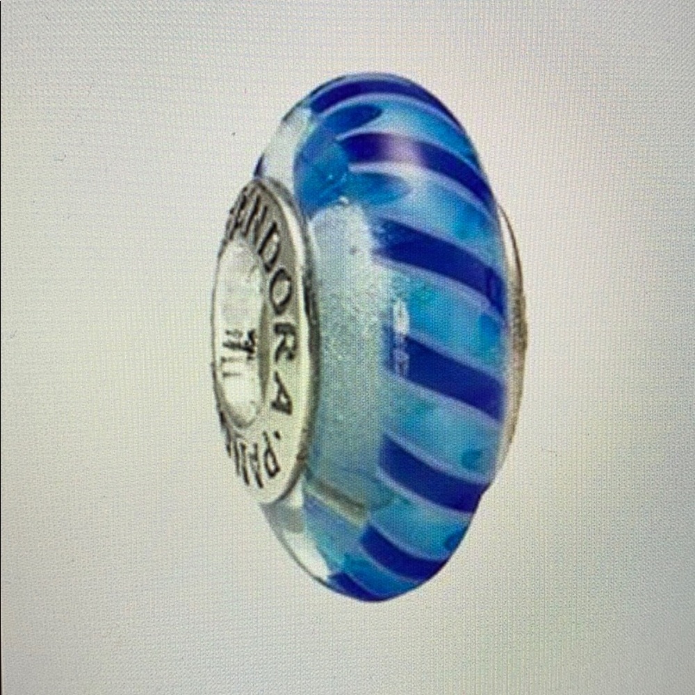 light blue with dark blue stripe pandora charm